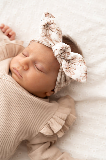 Overslagshirtje dubble ruffle Beige (rib)