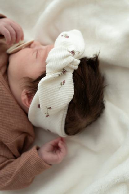 Haarbandje knoop Romantic rose (rib)