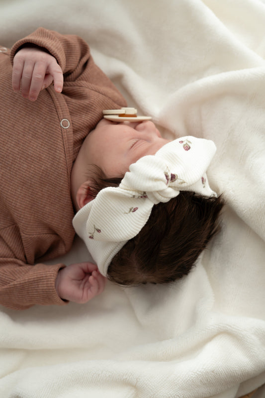 Haarbandje knoop Romantic rose (rib)