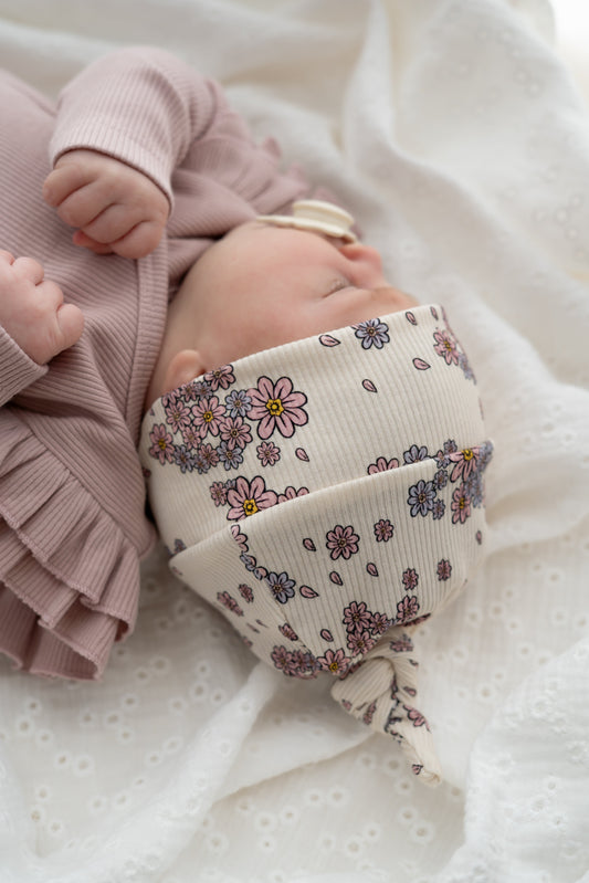 Mutsje Bloemen lila pastel (rib)