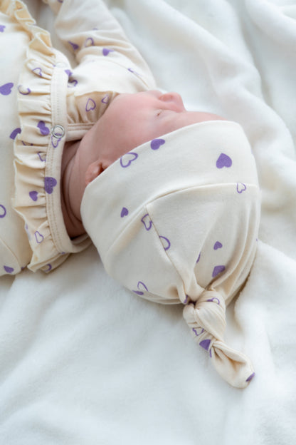 Mutsje Lila hartjes creme