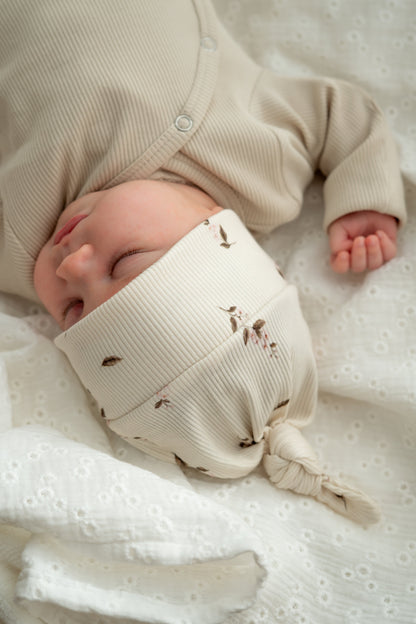 Mutsje Roze bloem (rib)