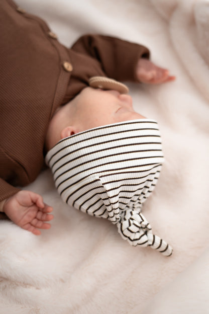 Mutsje Streepjes bruin (rib)