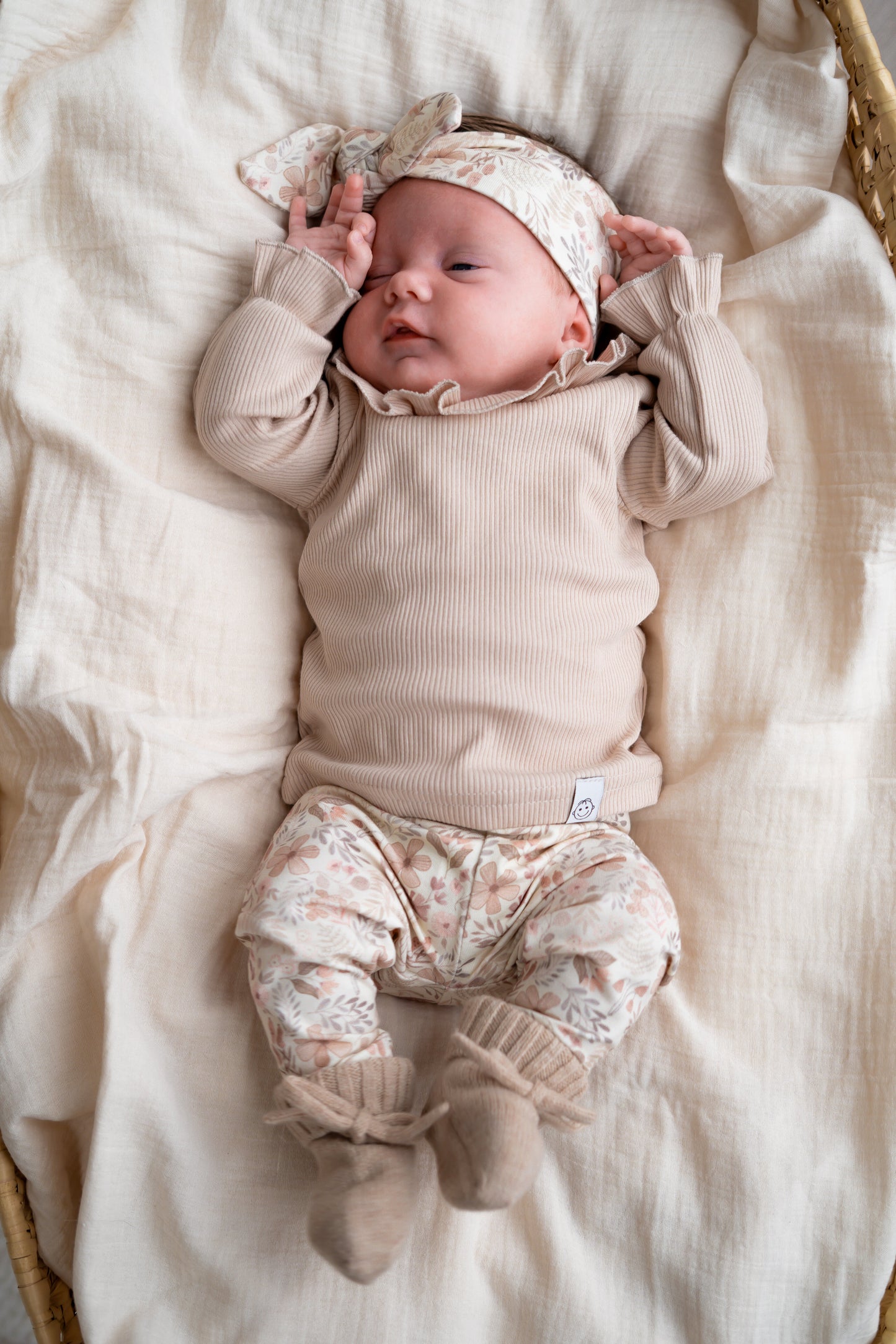 Baby shirt luxe Beige (rib)
