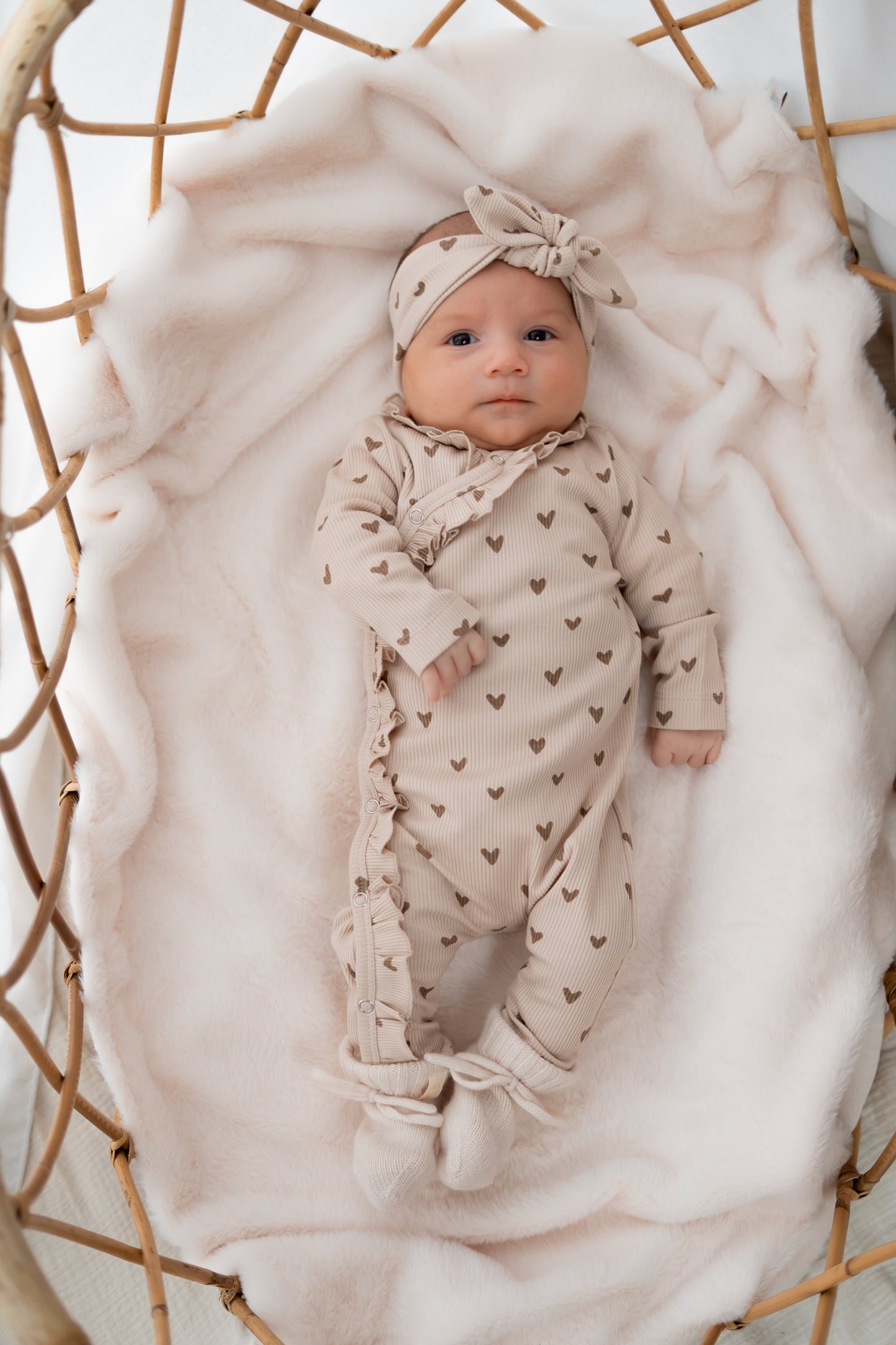 Boxpakje Ruffle Hartjes Naturel (rib)