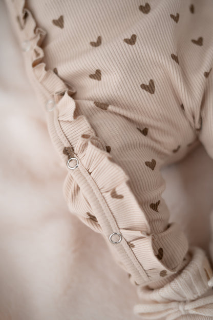 Boxpakje Ruffle Hartjes Naturel (rib)