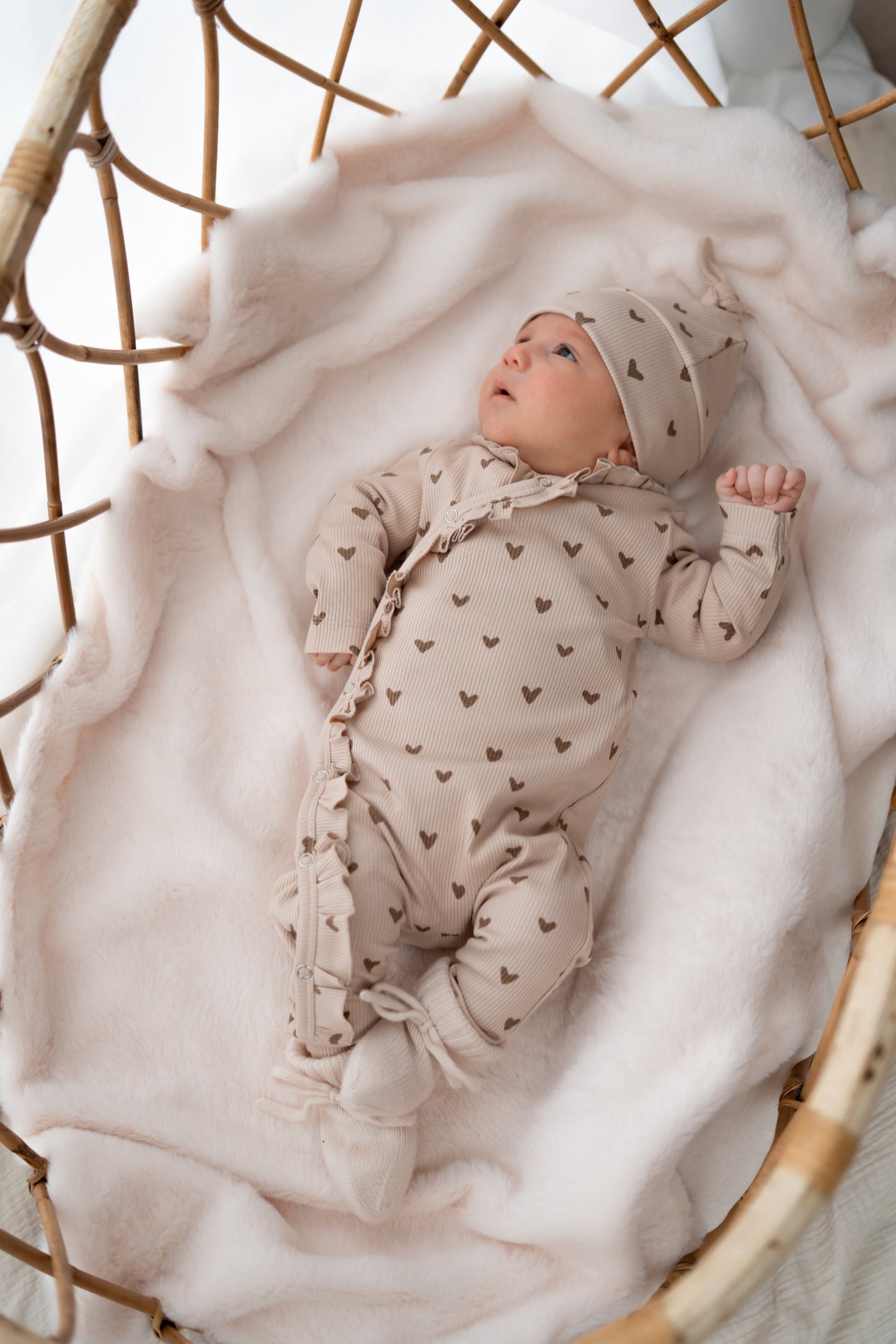 Boxpakje Ruffle Hartjes Naturel (rib)