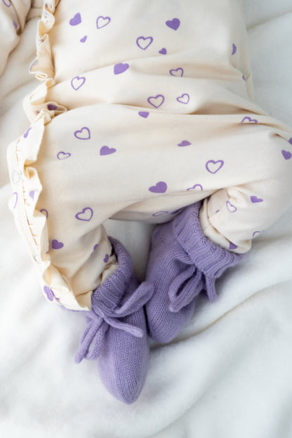 Boxpakje ruffle Lila hartjes creme