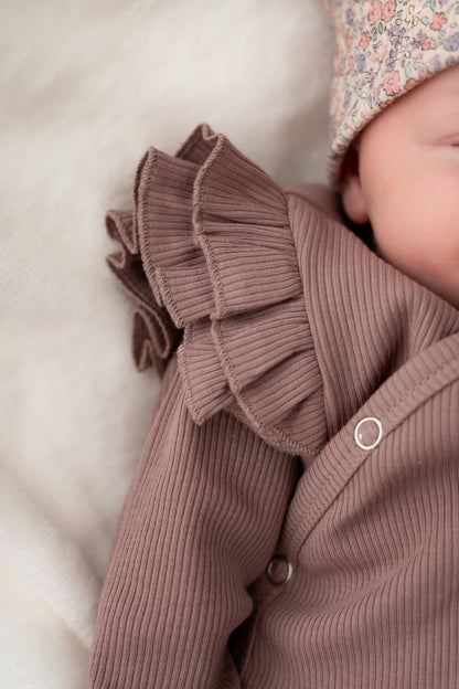 Boxpakje Dubbele ruffle Mauve (rib)