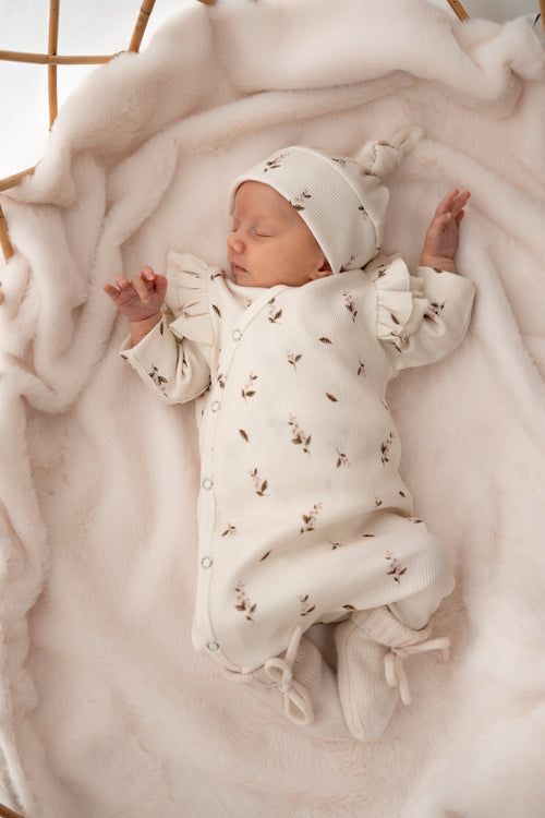 Boxpakje Dubbele ruffle Roze bloem (rib)