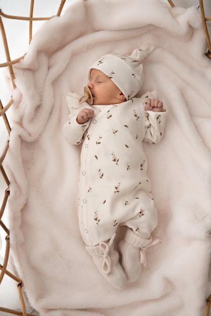 Boxpakje Dubbele ruffle Roze bloem (rib)