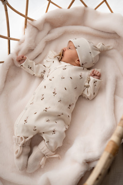 Boxpakje Dubbele ruffle Roze bloem (rib)