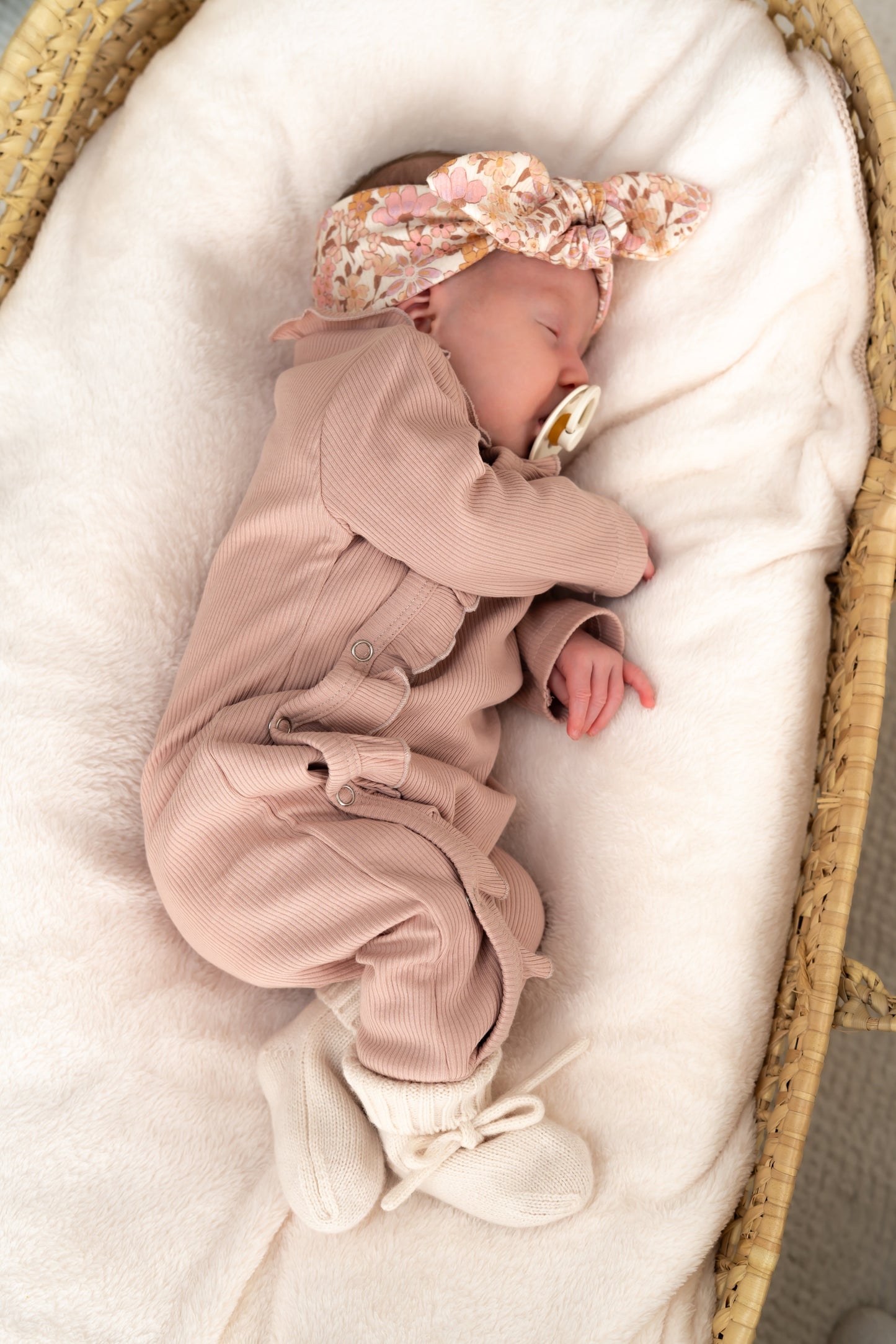 Boxpakje Ruffle Zacht roze (rib)