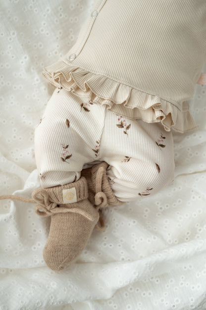 Broekje Roze bloem (rib)