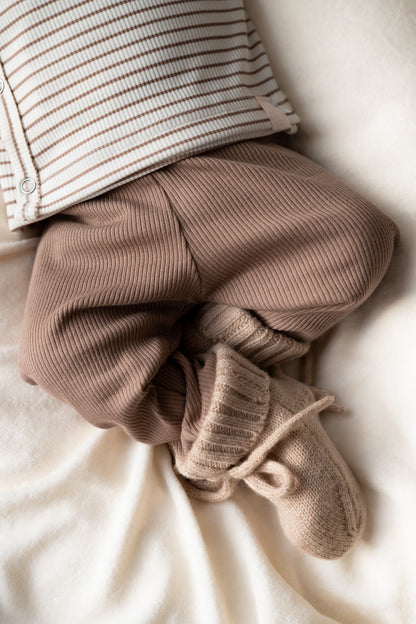 Prematuur broekje Taupe (rib)