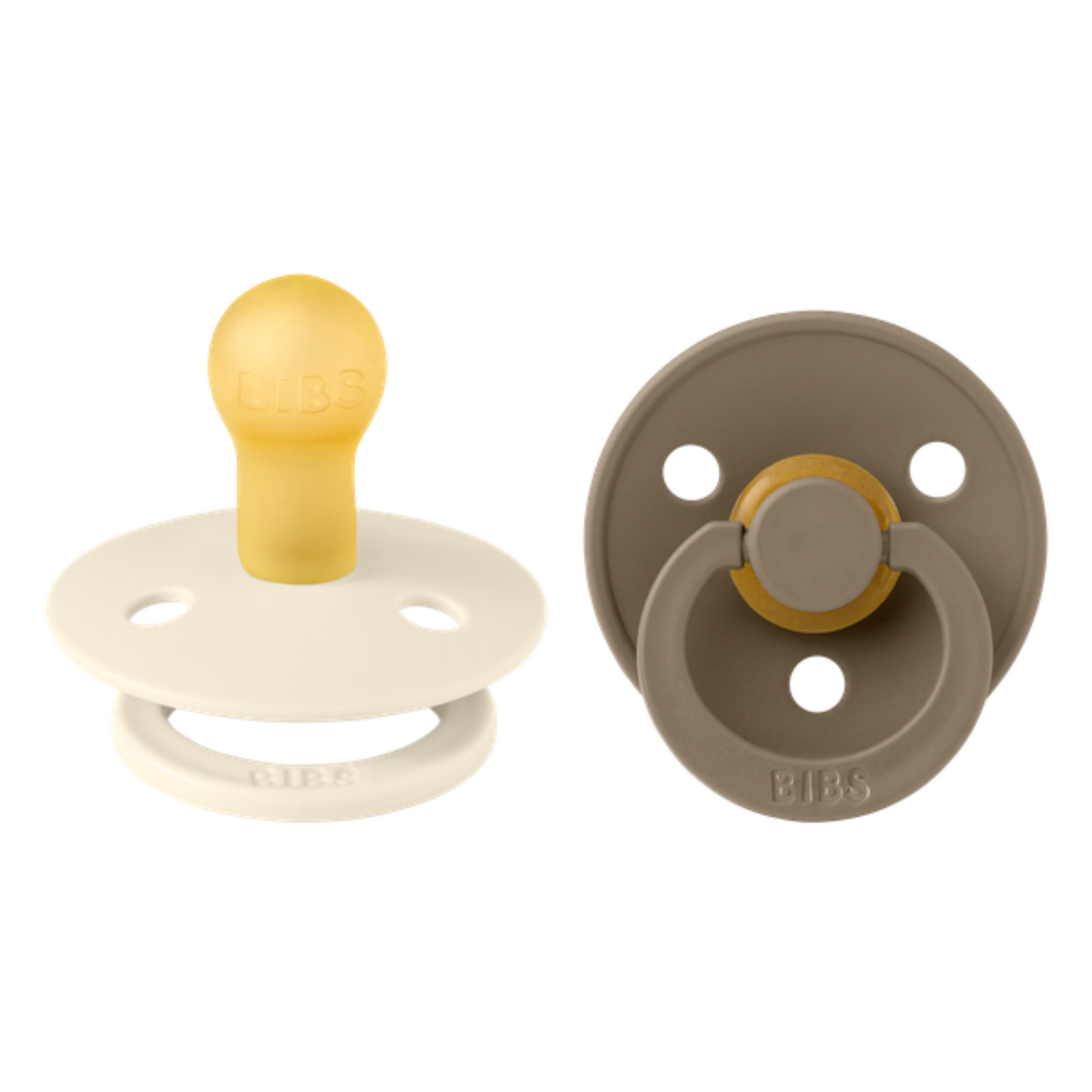 Fopspeen BIBS Ivory/Dark oak (2-pak)