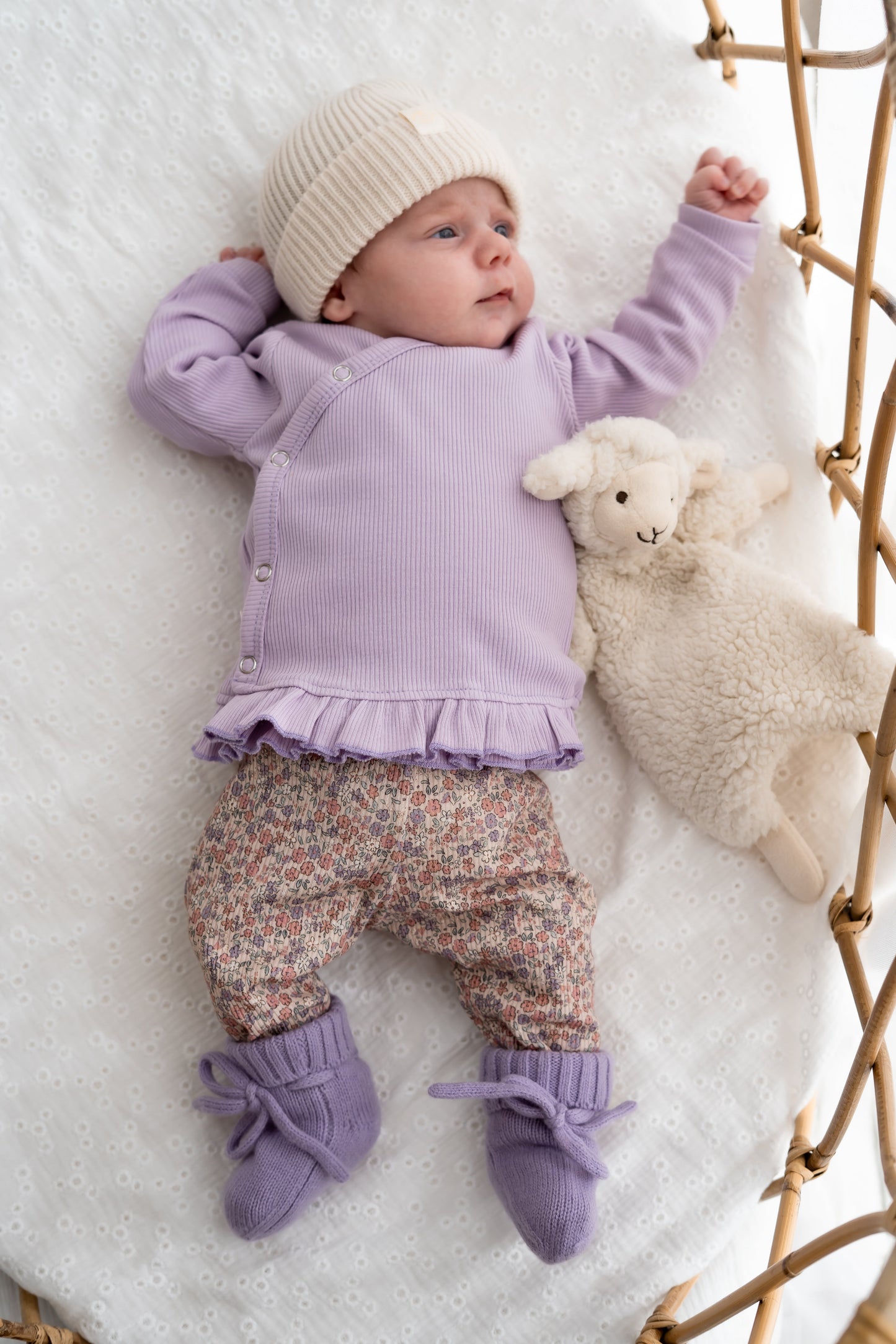 Babysokjes Paars lila (Merinowol)