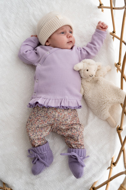 Babysokjes Paars lila (Merinowol)
