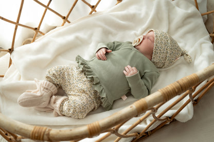 Overslagshirtje ruffle Zachtgroen (rib)