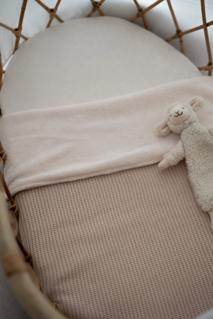 Wiegdeken Beige gebreid (teddy)