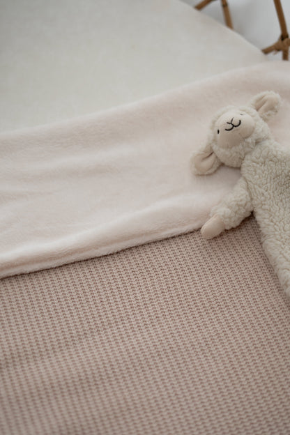 Wiegdeken Beige gebreid (teddy)