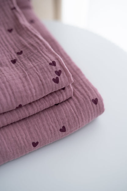 Hydrofiele doek Hartjes Mauve