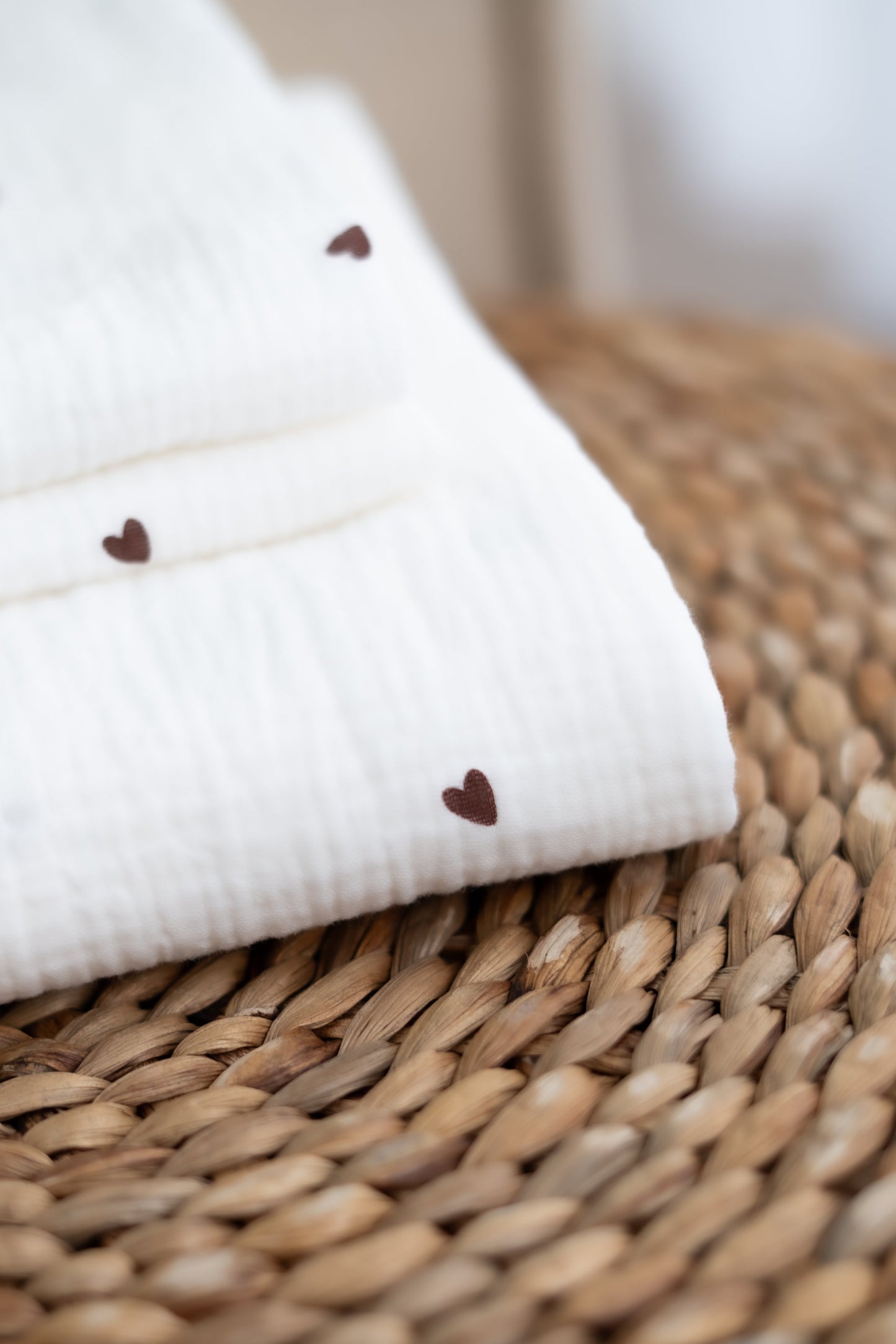 Hydrofiele doek Mini hartjes bruin