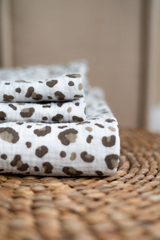 Hydrofiele doek Panterprint taupe