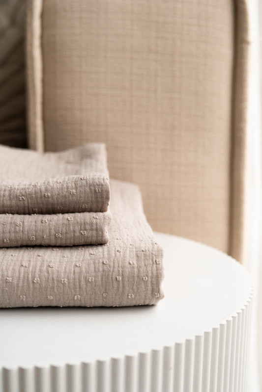 Hydrofiele doek Taupe dots