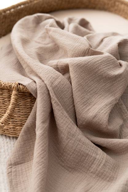 Hydrofiele doek XL Taupe dots