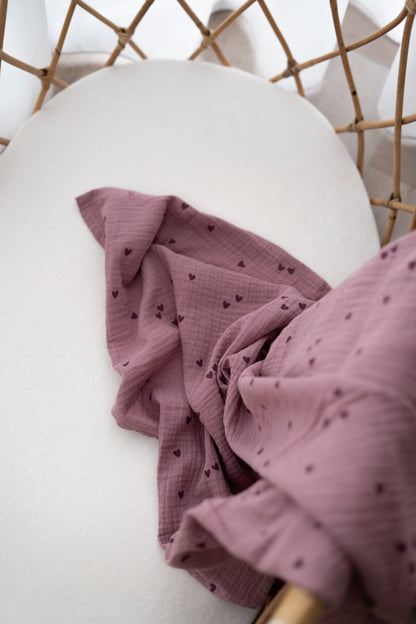 Hydrofiele doek XL Hartjes Mauve