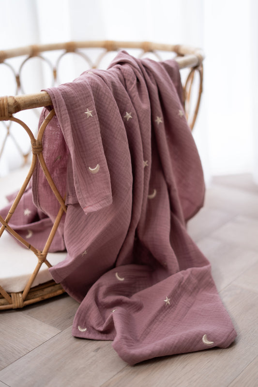 Hydrofiele doek XL Maan en sterren Mauve