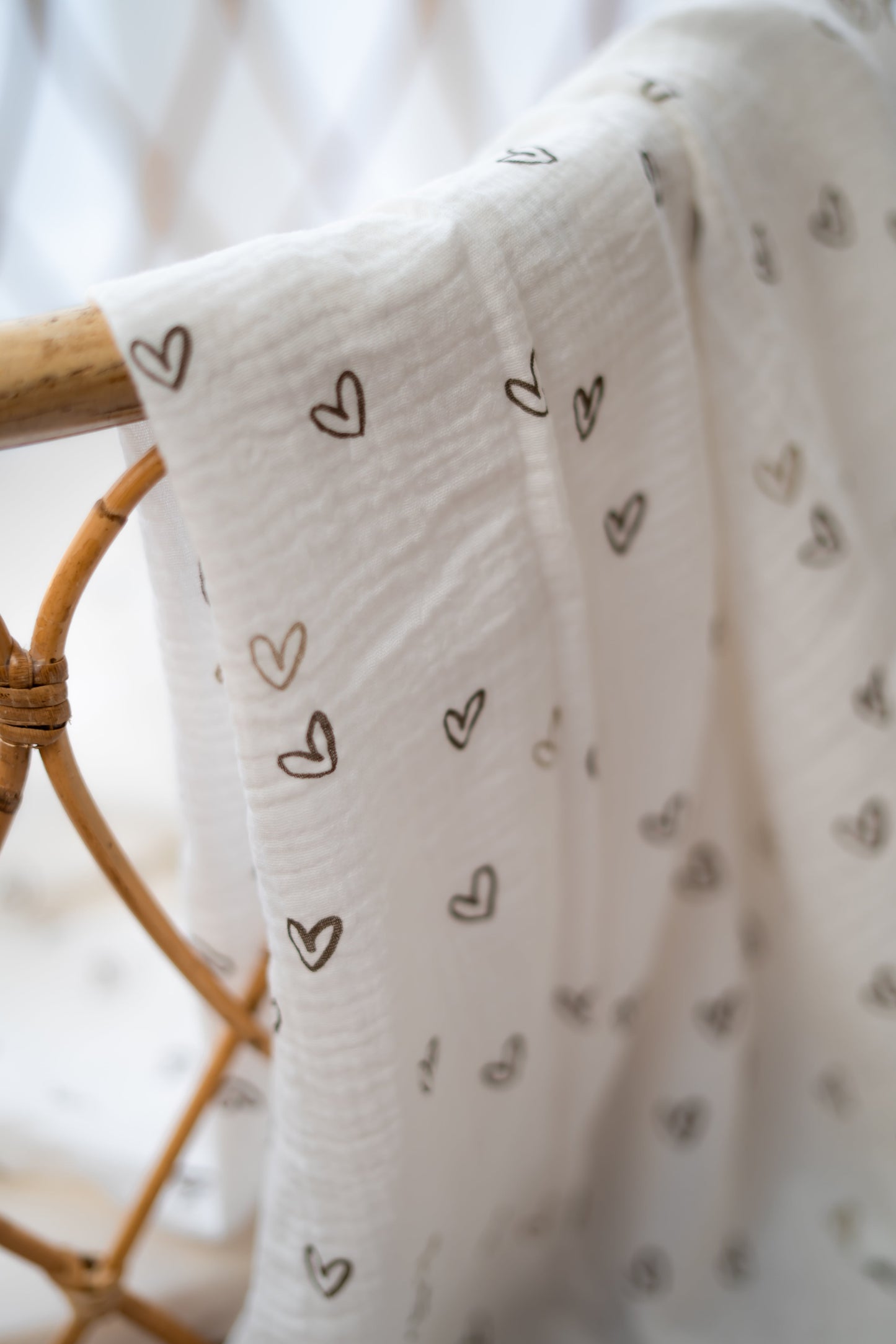 Hydrofiele doek XL hartjes bruin en beige