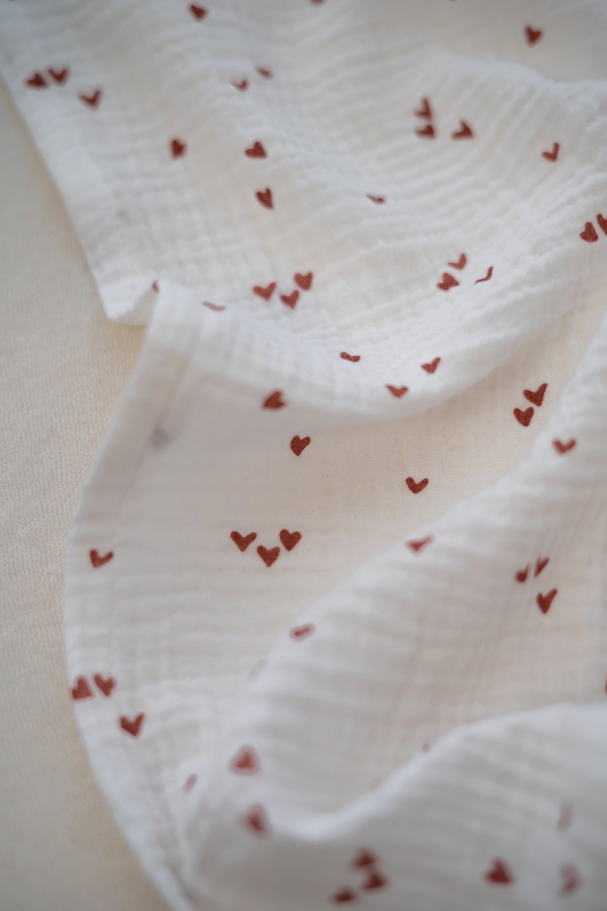 Hydrofiele doek XL Hartjes klei roze
