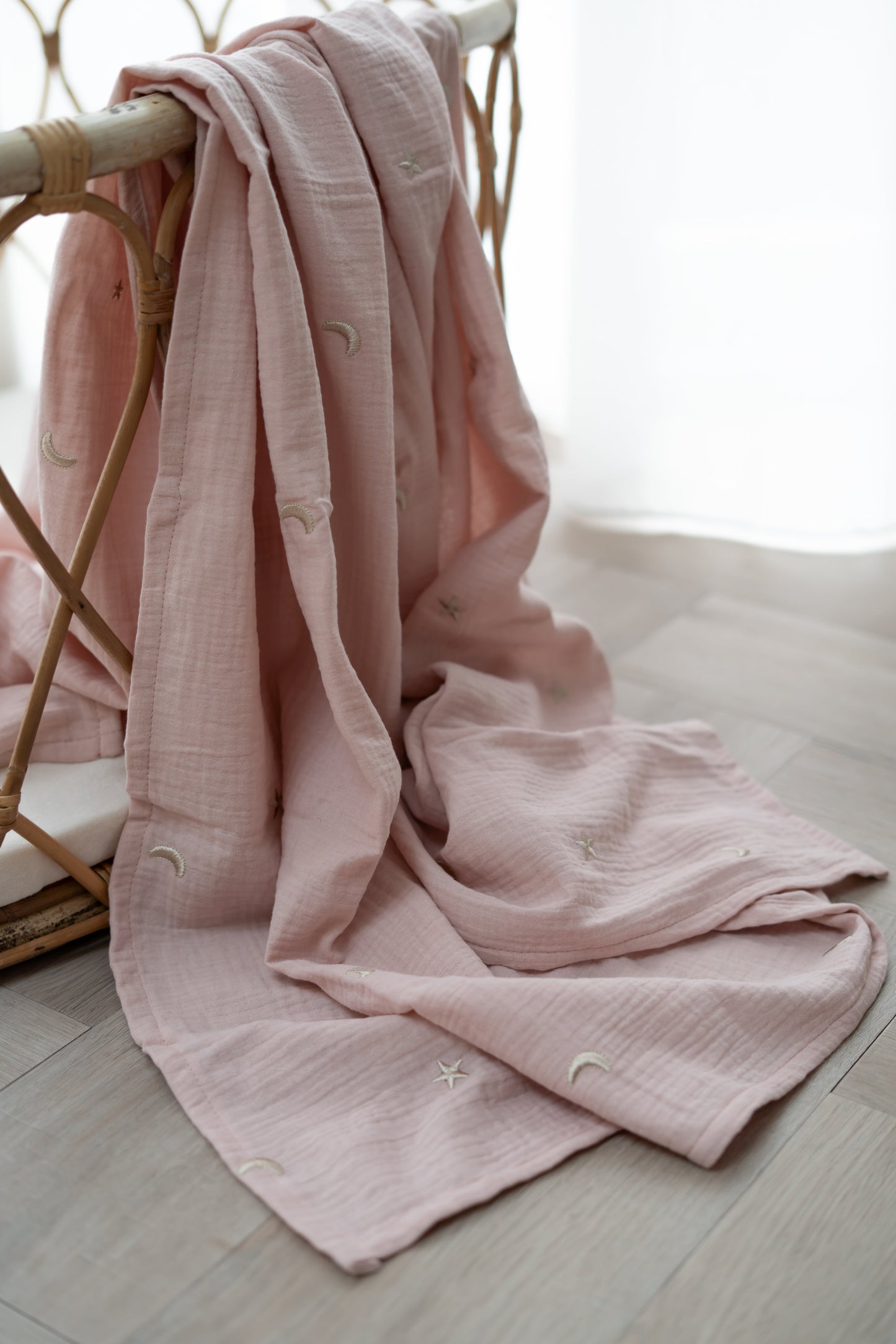 Hydrofiele doek XL Maan en sterren Roze