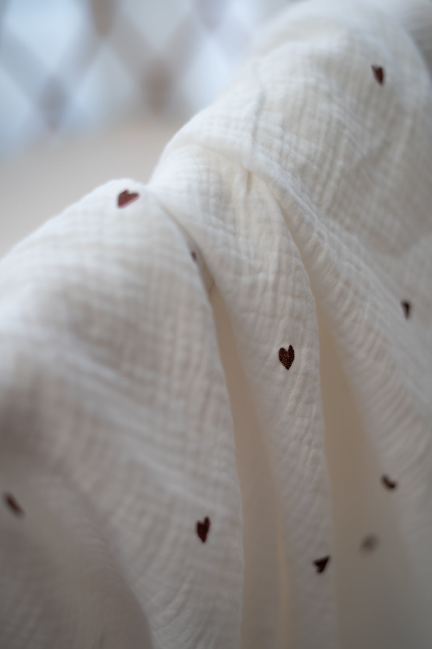Hydrofiele doek XL Mini hartjes bruin