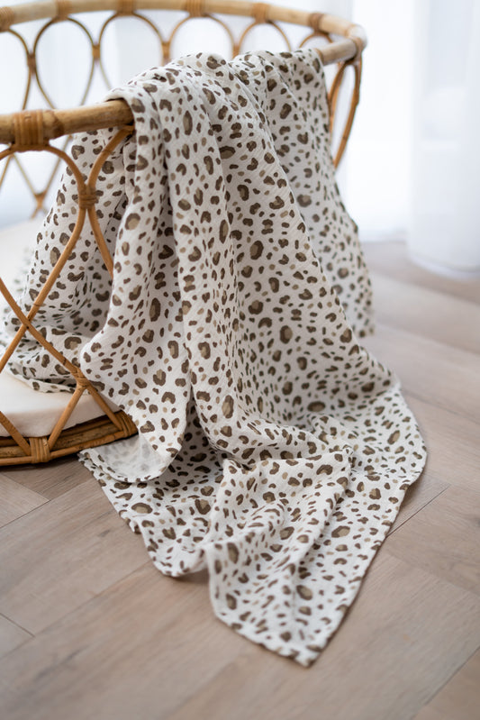 Hydrofiele doek XL Panterprint taupe