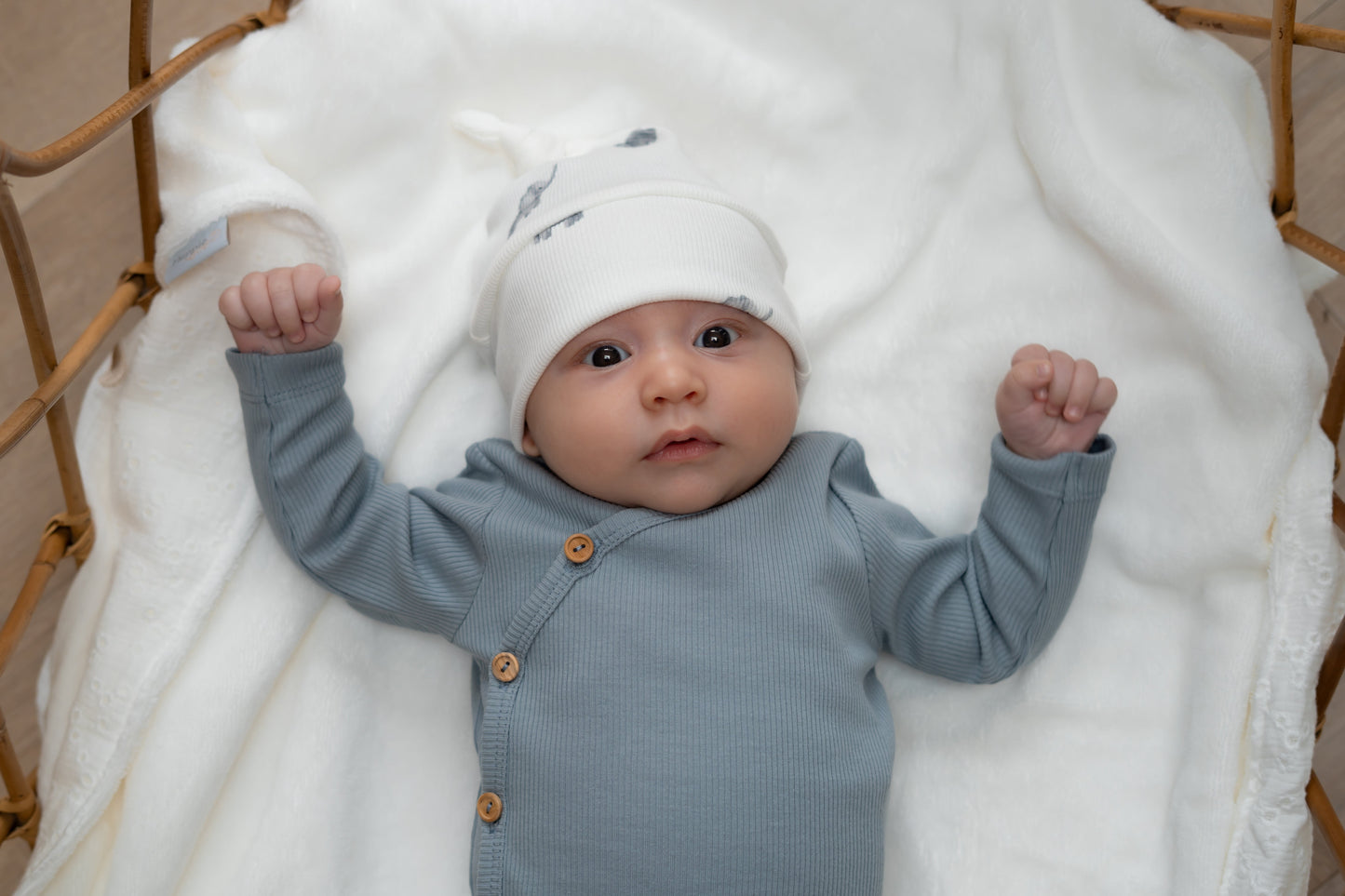 Newborn set Olifantjes (rib) broek + muts