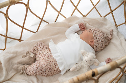 Broekje Flowerbomb beige (rib)