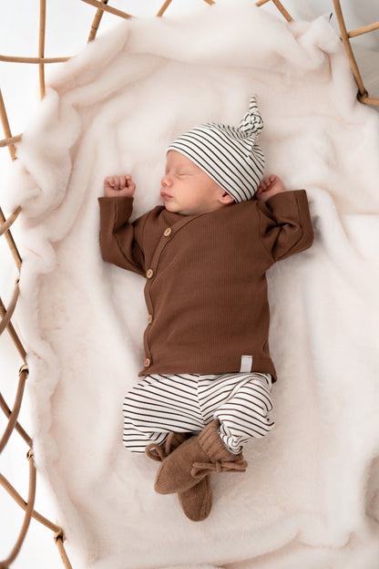 Broekje Streepjes Bruin (rib)