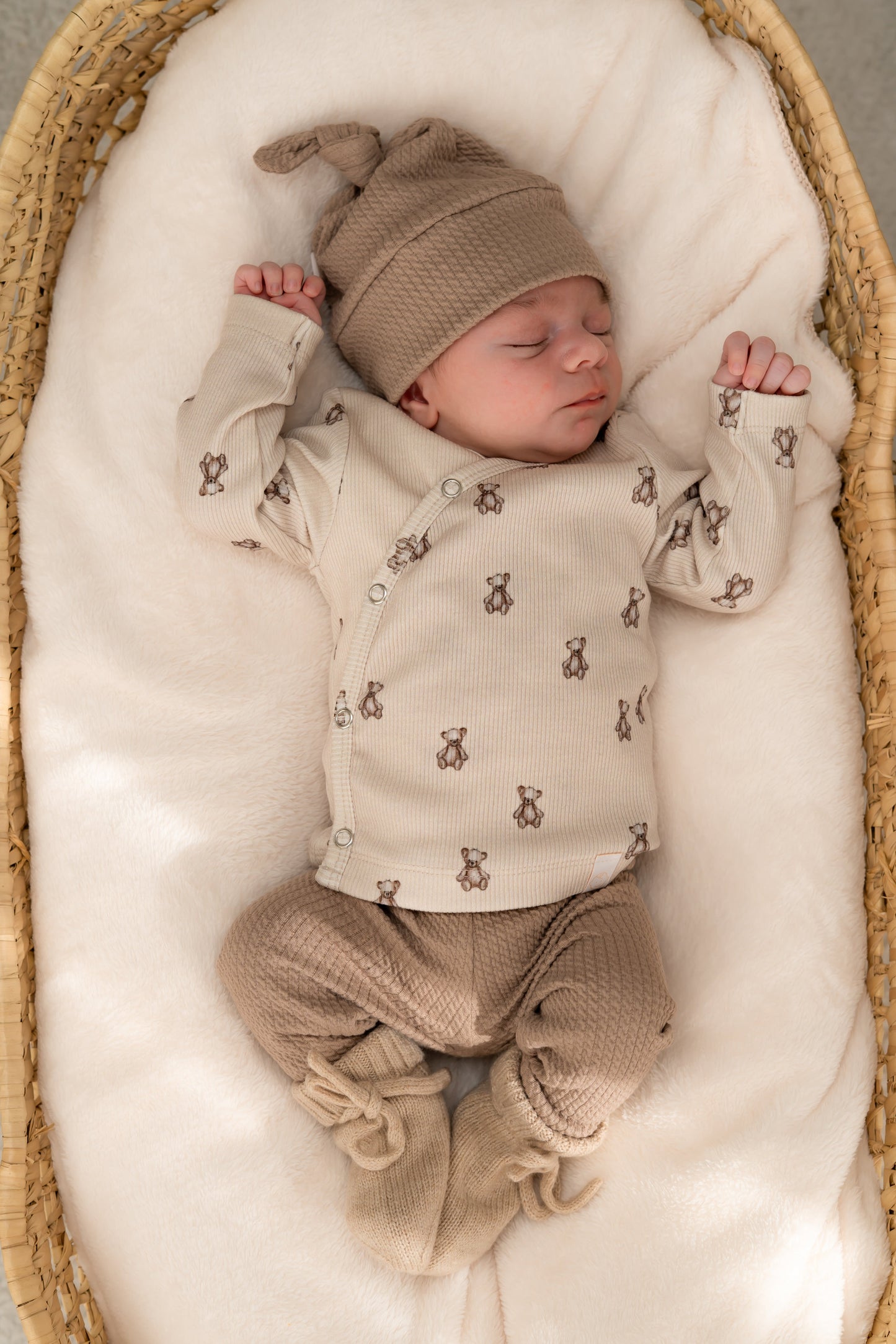 Overslagshirtje Teddyberen beige (rib)