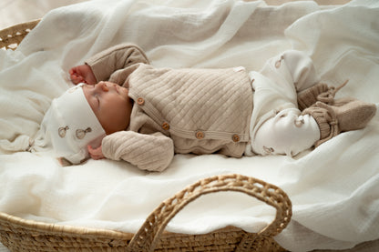 Overslagshirtje buttons beige (Quilt)