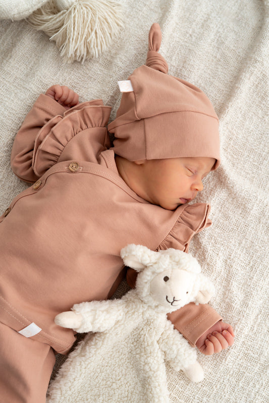 Overslagshirtje dubble ruffle Dusty roze