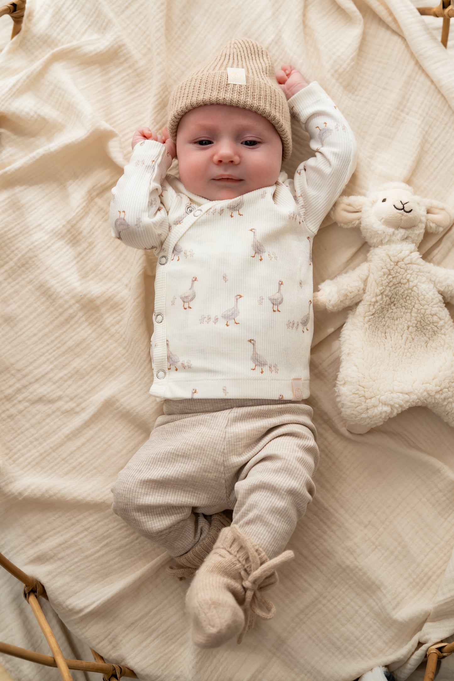 Broekje Beige melange (rib)