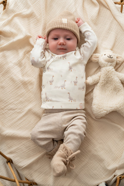 Broekje Beige melange (rib)
