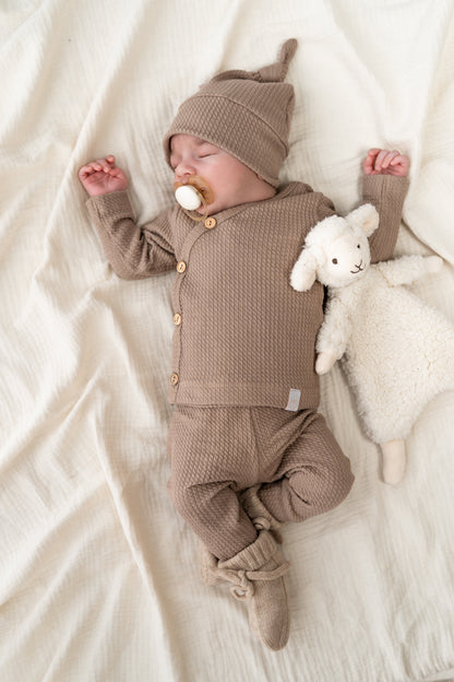 Overslagshirtje buttons Taupe (Cable)