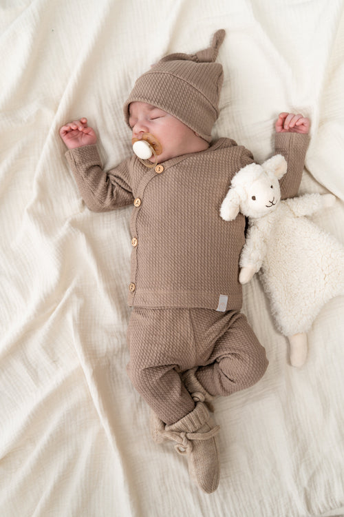 Overslagshirtje buttons Taupe (Cable)