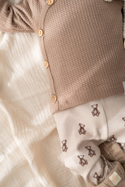 Broekje Teddyberen beige (rib)