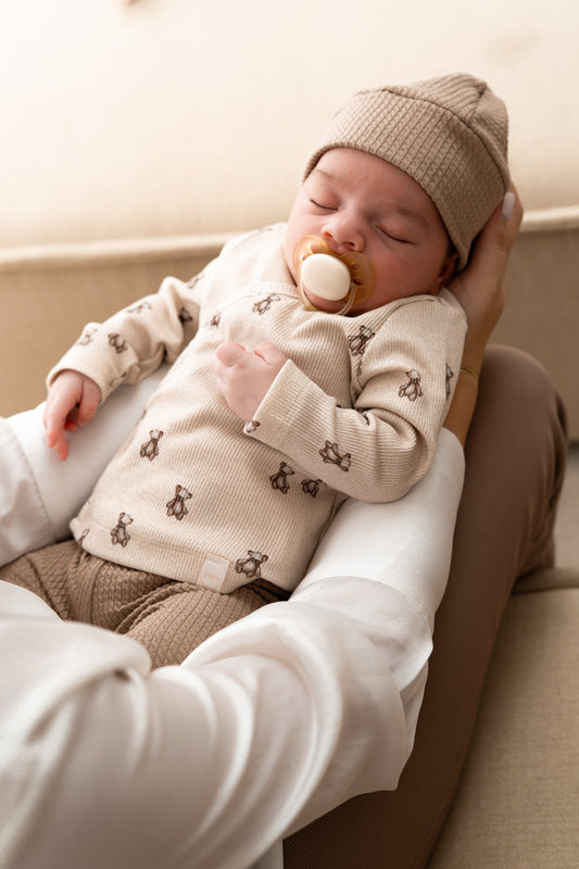 Overslagshirtje Teddyberen beige (rib)