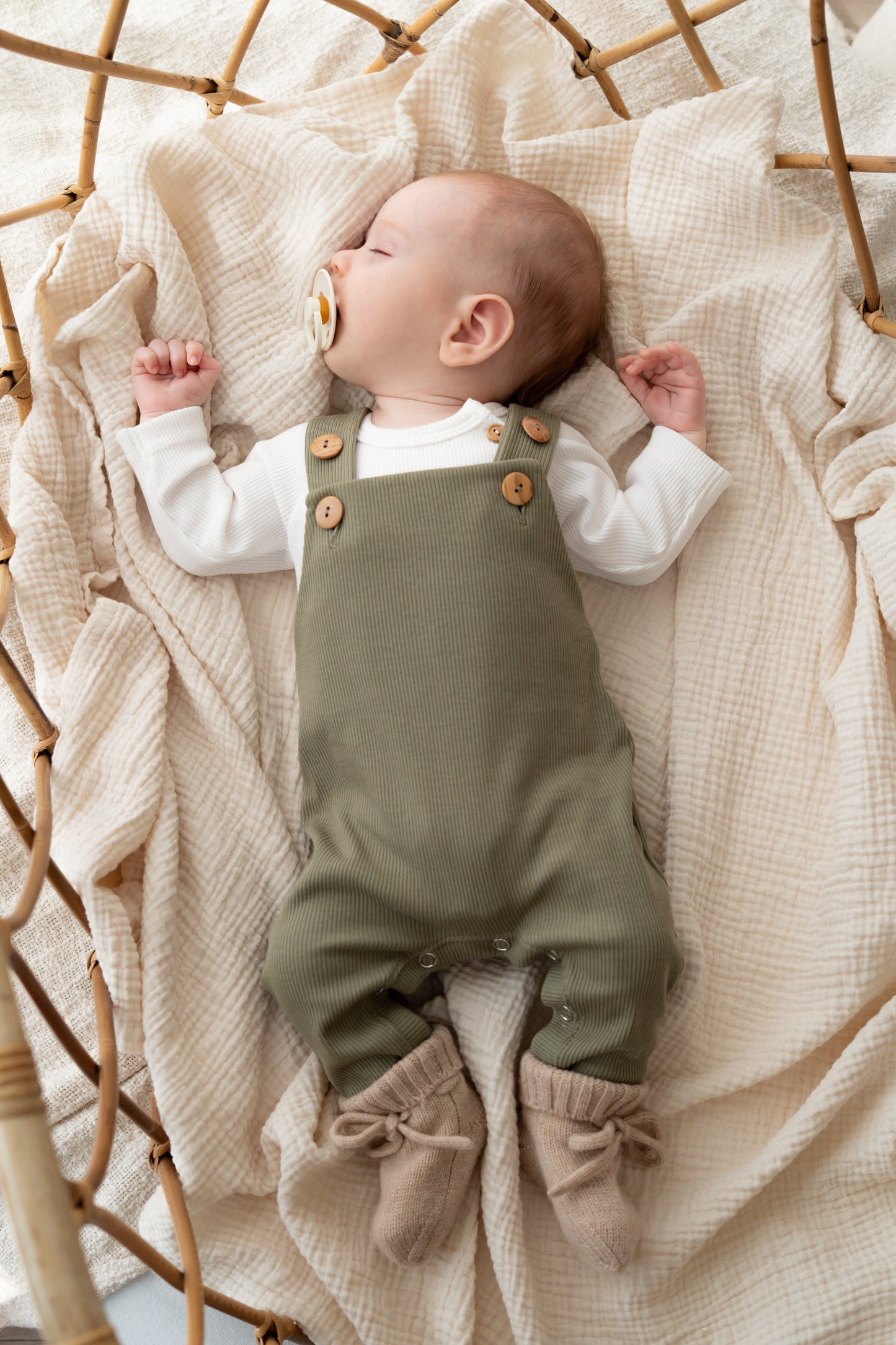 Romper buttons Ecru (rib)